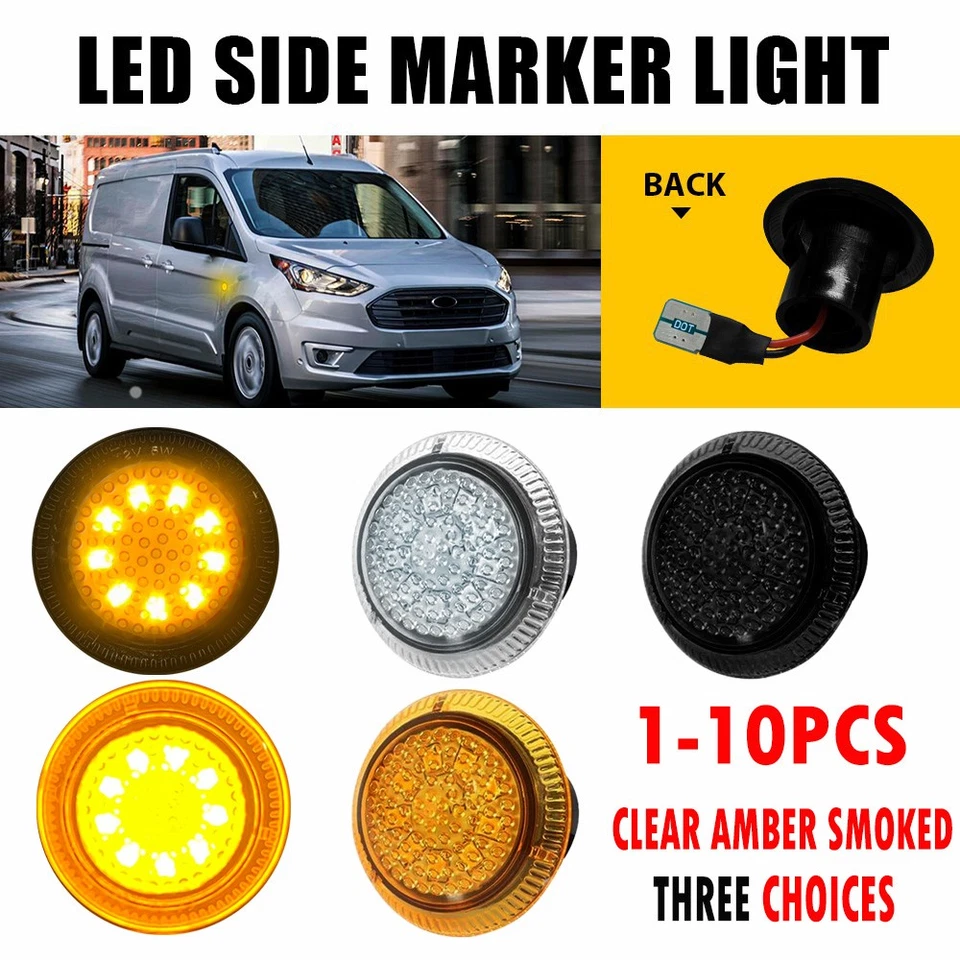 1-10X Para Ford Transit Connect 2010-21 Lente LED Guardabarros Lateral Luces de Señal de Giro C Foto 1 de 1