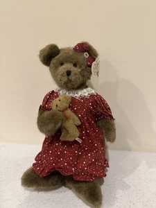 Boyds Bears Dawn Marie Plush Holding Teddy Red Nightgown Retired New - Picture 1 of 10