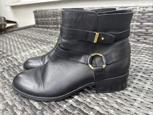 Ralph Lauren ‘Margo’ Black Leather Ankle Boots Size UK 6 - Picture 1 of 10