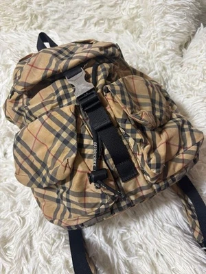 BURBERRY BLUE LABEL Nova Check Backpack Drawstring Beige - Image 1 of 4