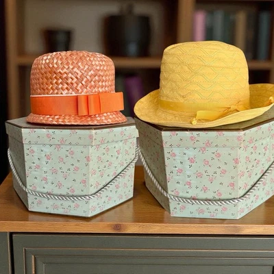 2 Винтажный Sears моды Millinery женские шляпы w/винтажный цветочный шляпа коробка - Изображение 1 из 4