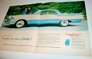 Dodge Custom Royal 1959 concesionario-mag anuncio de auto plegable central- "Vale la pena tener un Dodge" - Imagen 1 de 1
