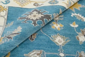 Vintage Oushak Rug 8x10 9x12 ft Livingroom Rug Hand Knotted Wool Turkish Rug 5x7 - Picture 1 of 5