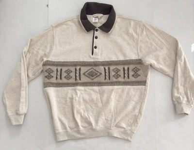 Vintage Polo Knit Grandpa Sweater Sweatshirt Pullover Retro Aztec Preppy Mens Lg - Image 1 of 4
