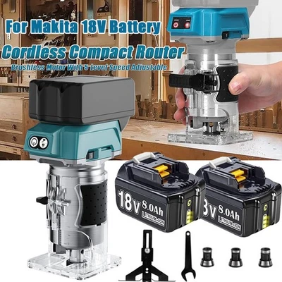 Cordless Compact Router Wood Trimmer Laminate For Makita 18V Battery / Charger - Image 1 of 4