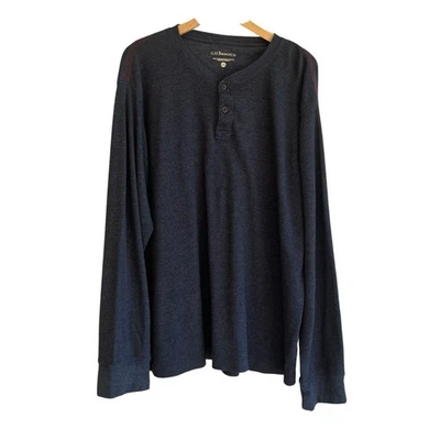 GH Bass Co Mens Waffle Knit Thermal Henley Shirt Size 3XL Workwear Outdoor Blue - Image 1 of 4