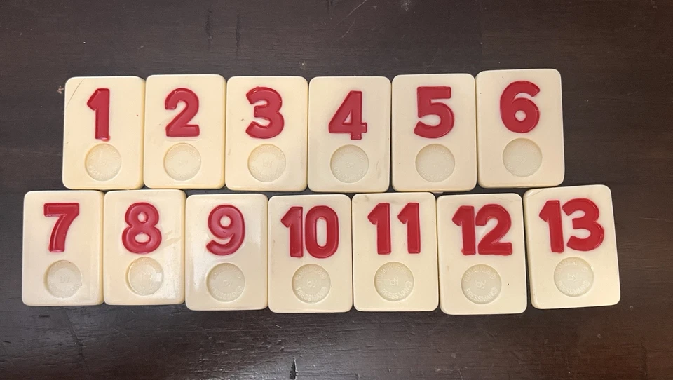 The Original Rummikub Tile Game Replacement Parts1990 Tiles 1-13 Red - Image 1 of 1