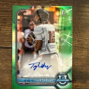 21/22 Bowman Chrome U 1st Tyler Shough Green Refractor Rookie Auto SP /99 Saints - Bild 1 von 8