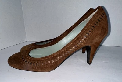 Belle By Sigerson Morisson Brown Suede Designer Pumps Size 8.5 B Italy - Image 1 of 4