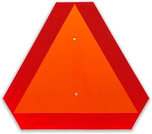 Insegna Triangolare Veicoli Lenti, Cartello di Sicurezza Triangolo Fattoria Plastica, Insegna SMV,  - Foto 1 di 12