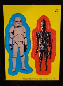 STAR WARS: EMPIRE STRIKES BACK IG88 Carta adesiva Stormtrooper / 1980 Topps #31 - Foto 1 di 2