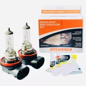 2x H11 Halogen Bulbs 12v 55w LowBeam Fog With Headlight Restoration Kit Sylvania - Bild 1 von 6