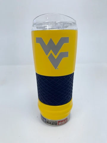 West Virginia Mountaineers NCAA 18oz. Travel Tumbler Coffee Mug Cup Yellow Cover