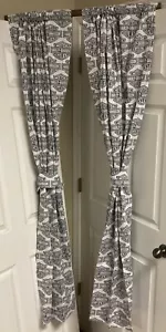 Harley Davidson Flame Rider Fireball EUC Window Drapery Curtains & Tieback 42x64 - Picture 1 of 7