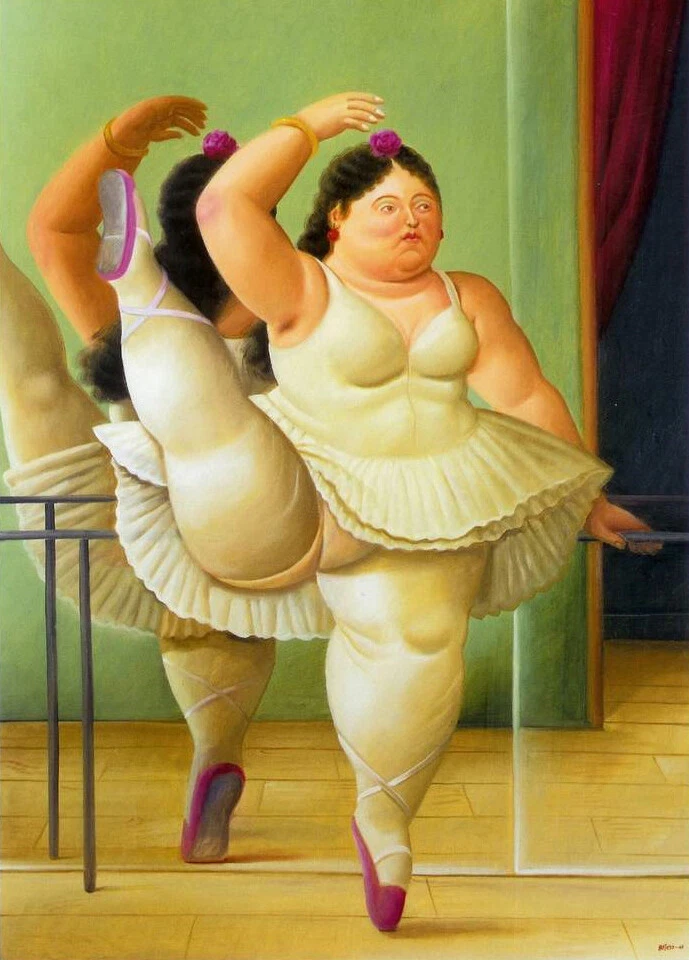 QUADRO STAMPA SU TELA CANVAS - botero - ballerina - classico moderno - Immagine 1 di 1