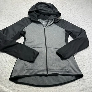 Nike Therma Training Hoodie grau schwarz durchgehender Reißverschluss Mock Fleece Damengröße Medium M - Bild 1 von 15