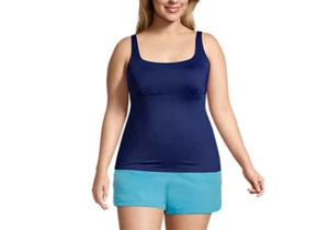 Women's Lands' End Square Neck Tankini Top Plus size 30UK BNWT - Picture 1 of 6