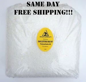 EMULSIFYING WAX NF by H&B Oils Center POLYSORBATE 60 PURE POLAWAX 5 LB - Picture 1 of 12