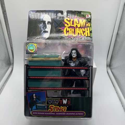 Slam N Crunch Wrestlers STING Wrestling Figure with Dumpster Toy Biz 1999 read Cover