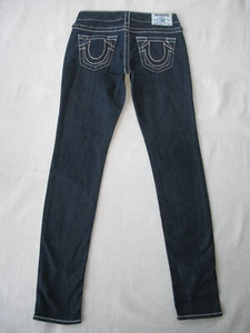 Pantalones de mezclilla ajustados para mujer True Religion talla 26 azul oscuro con elásticos - Imagen 1 de 11