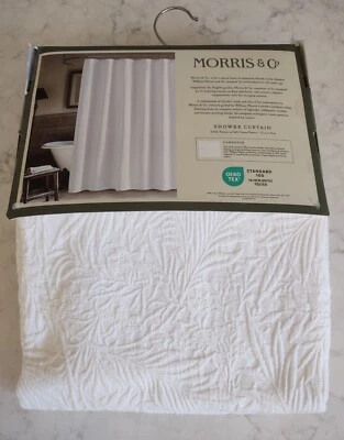Morris & Co. Larkspur Textured  Cotton Shower Curtain 72"x72"  NEW - Image 1 of 2