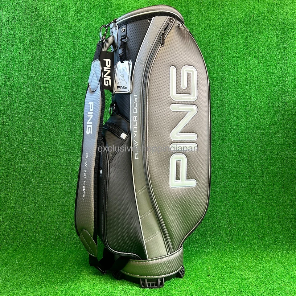 Bolsa de carro de golf Ping Peoria 9 pulgadas 5 vías liviana 2,9 kg plateada/negra modelo 2024 Foto 1 de 4