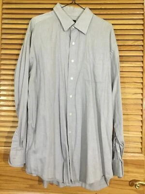 Nautica Mens Size 17 34/35 Gray Cotton Long Sleeve Dress Shirt CM-135 - Image 1 of 4