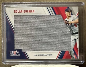 Nolan Gorman Game Used Jersey Card - Panini USA Baseball # 8/299 - Bild 1 von 6