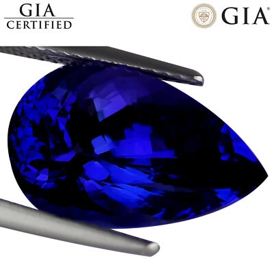 8,14 quilates certificado GIA AAA+ bloque D natural tanzanita corte pera azul violeta Foto 1 de 4