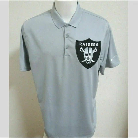 XL Gray Raiders Nike Dri-Fit Mens db Polyester #16K Polo Shirt Cover