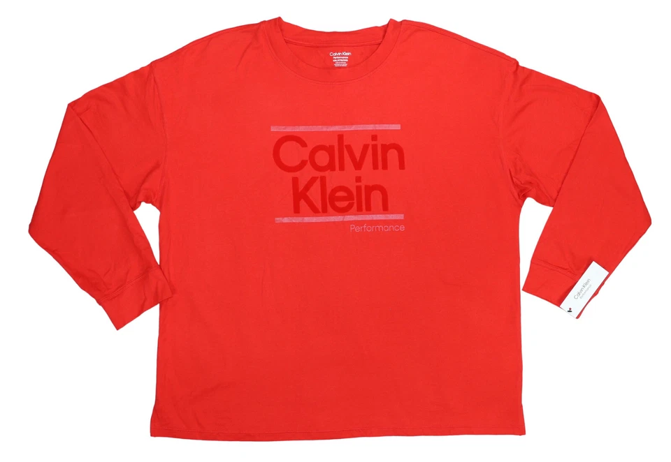 Calvin Klein Felt Applique Branded Front Long Sleeve Women's T-Shirt NWT - Image 1 of 1