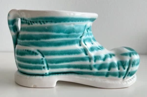 Gmundner Keramik grün geflammt Blumentopf Schuh Rarität GK513 (2401DM49) 09/25 - Imagen 1 de 5