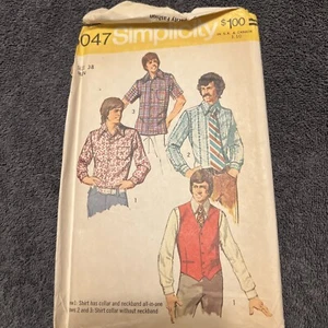 Simplicity Sewing Pattern 5047 Men's Shirt Vest Size 38 New Uncut 1972 - Picture 1 of 10