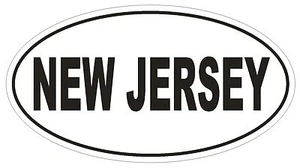 New Jersey Oval Bumper Sticker or Helmet Sticker D2358 State Euro Oval - Picture 1 of 1