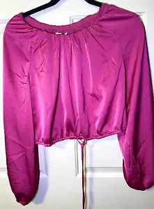 Rachel Zoe Crop Top in raso rosa, M - Foto 1 di 3