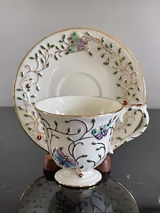 Tazza e piattino porcellana Lenox 2006 Summer Enchantment by Parvaneh Holloway - Foto 1 di 12
