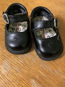 VINTAGE SMART FIT MARY JANE BLACK SHOES BABY GIRL  SIZE 1 COASTERS