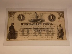 Ungheria 1852 Fondo Ungherese Governo in Esilio New York Banconota $1 Dollaro - Foto 1 di 4