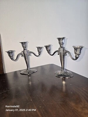 De Colección Par De Candelabros Weidlich Bros WB 2268 Placa Plata Candelabros Candelabros Foto 1 de 4