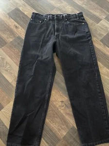 Levi's 550-0260 Relaxed Fit Black Denim Jeans Made in USA Size W37 Actual Fit - Picture 1 of 11