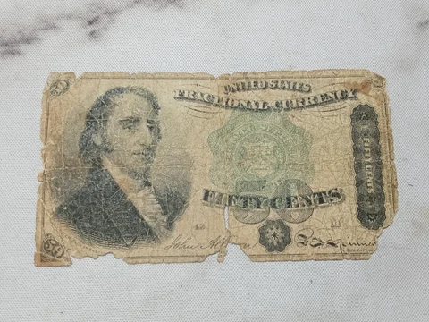 FOURTH ISSUE Fifty Cents (50c) U.S. FRACTIONAL NOTE (#13) Cover