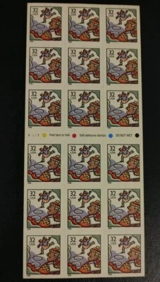 US stamps SC 3117a ICE SKATERS ATM Booklet Pane of 18 MNH 1996. Free Shipping! - Image 1 of 2