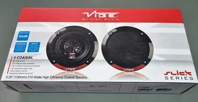 Vibe Slick 5 5.25" 13cm 2 way Coaxial Car Door / Shelf  Speakers 210w (70w RMS) - Image 1 of 4
