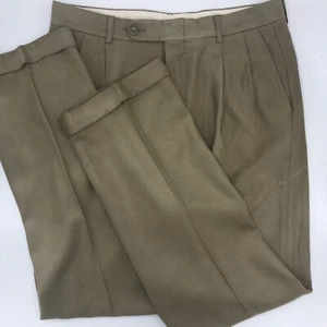 LINEA NATURALE Italy Pleated Pants Light Tan Size 33 - Picture 1 of 6