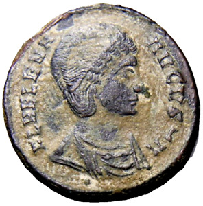 NEAR MS UNDER THICK PATINA AND VERY RARE MINTMARK Helena, Augusta Roman Coin COA