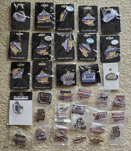 1990's-2000's Talladega NASCAR Event Enamel Hat Lapel Pin Lot Of 34 - Picture 1 of 3