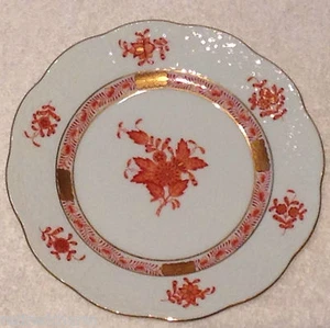 ❤Plato de mantequilla de pan chino Herend oro naranja Hungría pintado a mano 514❤ - Imagen 1 de 3