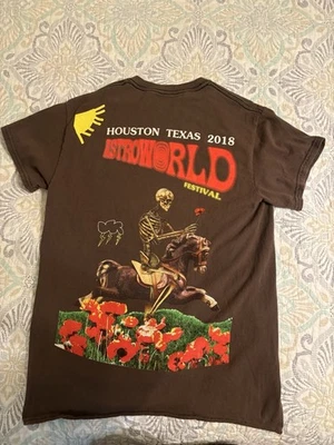 Travis Scott Astroworld 2018 T-Shirt Enjoy the Ride, Wish You Were Here, Small - Image 1 of 3