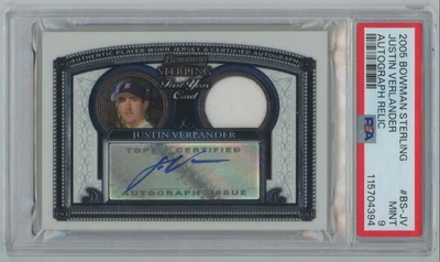 Justin Verlander 2005 Bowman Sterling RC Auto PSA 9 Relic #BS-JV Detroit Tigers - Image 1 of 2