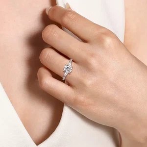 Lab Grown 14k White Gold Diamond Ring Round Cut Engagement 2 Carat IGI - Picture 1 of 13